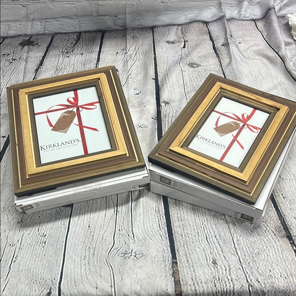 Kirklands Tri-Colored  Wood Picture Frames NWT
